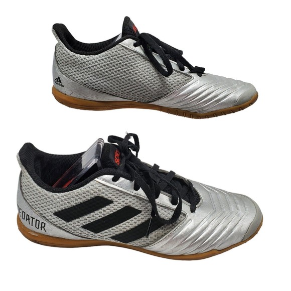 Adidas Predator Sala Soccer Sneakers Shoes Mens Size 8 Silver Black Lace Up - Picture 2 of 7
